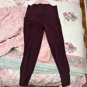 Athleta Deep Maroon 7/8 Tights
